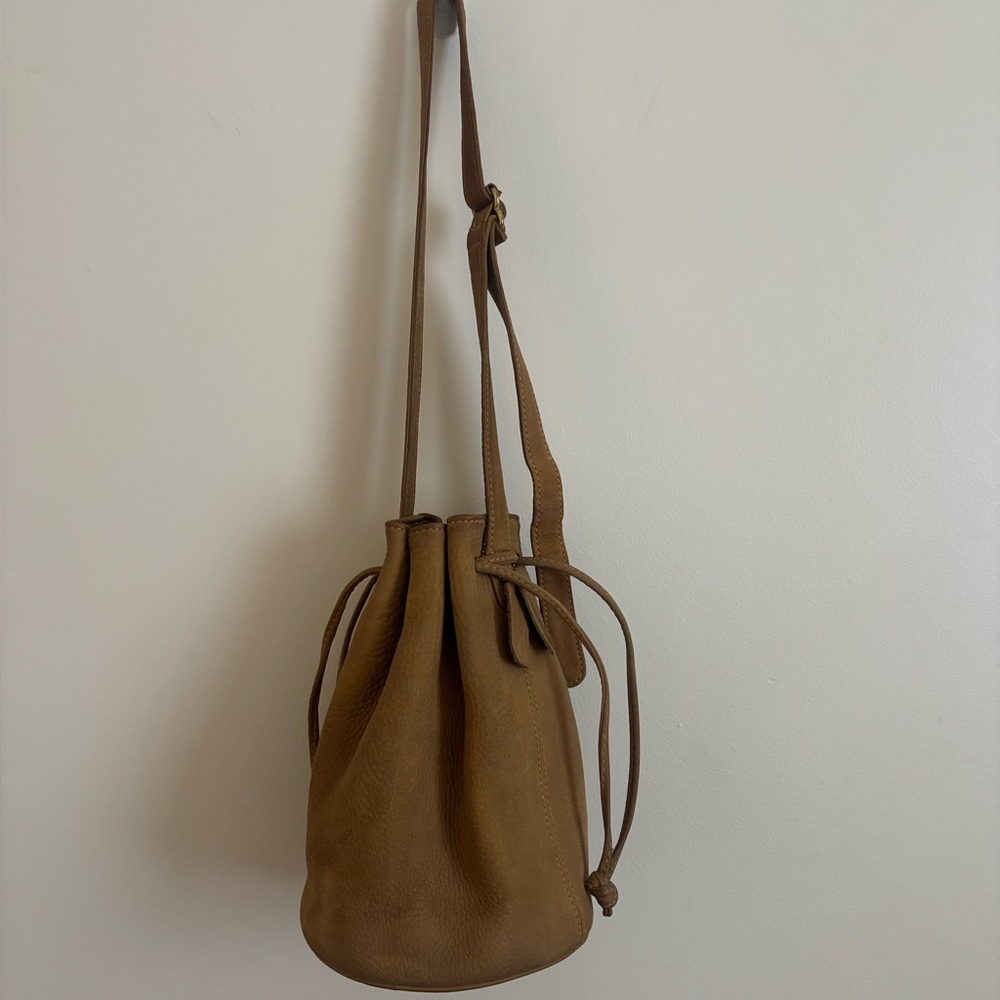 Classic Tan Drawstring Bucket Bag - COACH